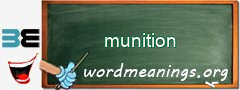 WordMeaning blackboard for munition